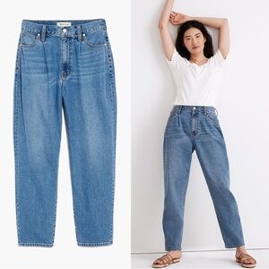 Madewell • Baggy Tapered Jean in Jewell Wash high rise balloon carrot leg pleat